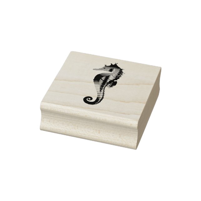 Ocean nautical seahorse image design rubber stamp (Stamp)