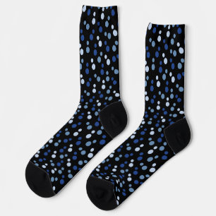 Ocean Nautical Theme Blue Black Socks