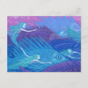 Ocean Nomads, Nautical Fantasy Art Mermaids & Fish Postcard