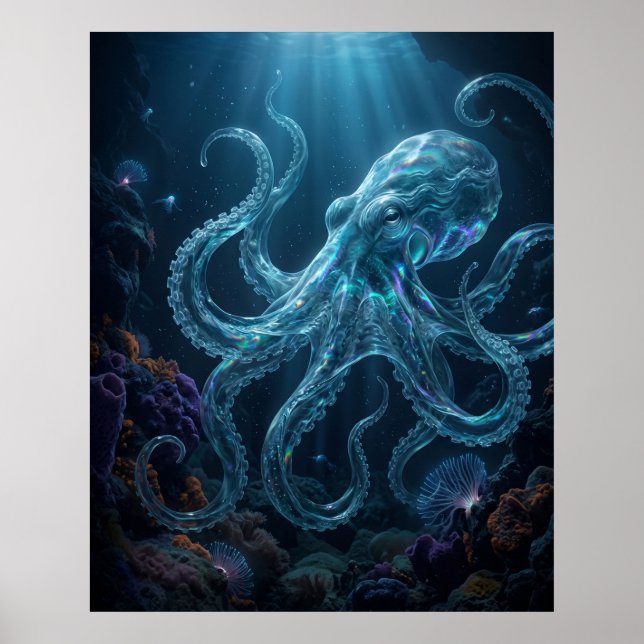 Ocean Octopus Abyssal Depths Poster (Front)