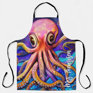 Ocean Octopus with Custom Name Apron