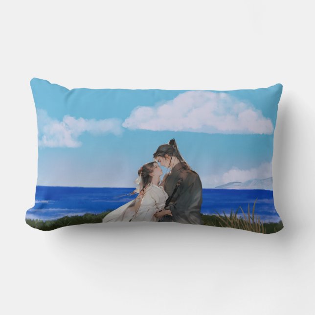 Ocean of Affection – Romantic Lumbar Cushion (Front)