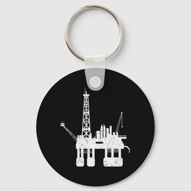 Ocean Oilfield Driller Drilling Rig Key Ring (Front)