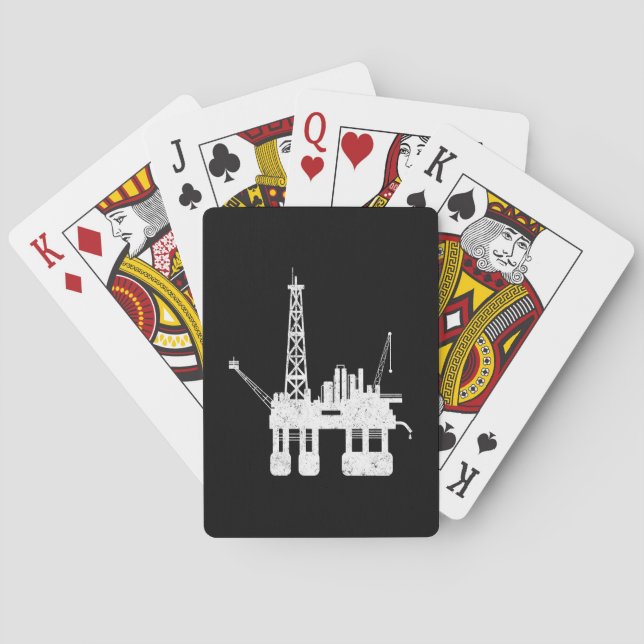 Ocean Oilfield Driller Drilling Rig Playing Cards (Back)