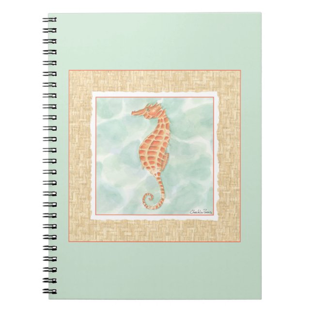 Ocean Orange Seahorse Notebook (Front)