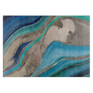 Ocean Palette and taupe marble Cutting Board