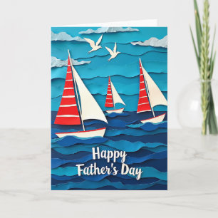 Ocean Paper Cut Fathers Day Card