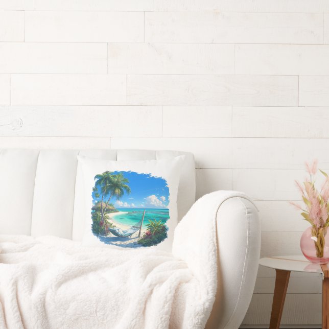 Ocean Paradise - Tropical Beach Oasis Cushion (Couch)