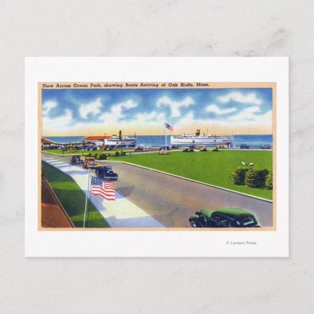 Ocean Park View of Boats Arriving at Harbour Postcard (Front)