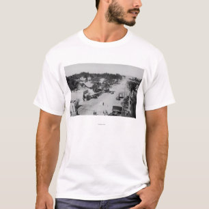 Ocean Park, WA - View of Beach, Old Cars T-Shirt