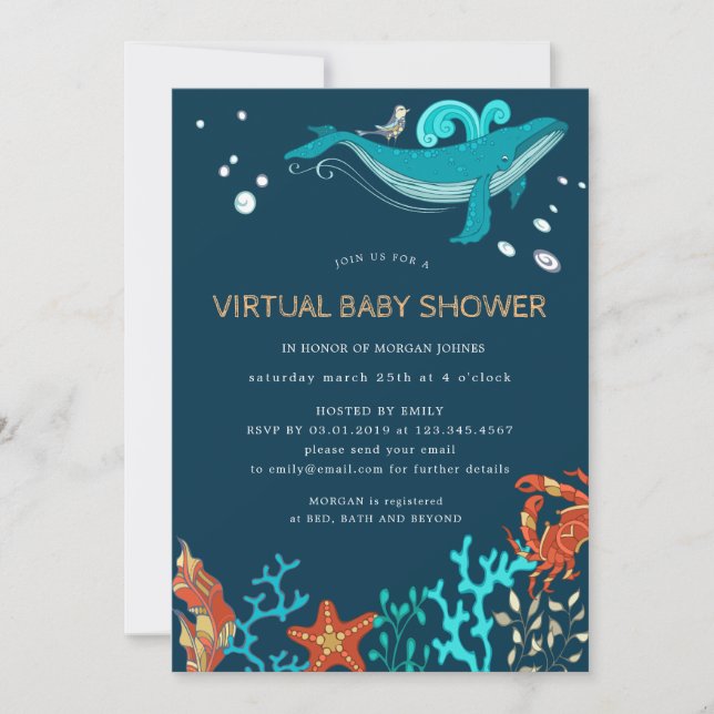 Ocean Party Virtual Baby Shower Invitation (Front)