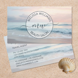 Ocean Pastel Colours Logo Business Card