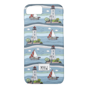 Ocean Pattern custom monogram phone cases