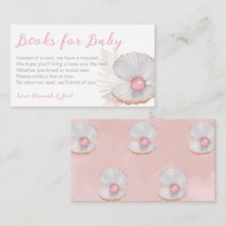 Ocean Pearl Girl Baby Shower Books for Baby Card