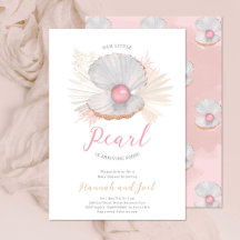 Ocean Pearl Sea Shell Pink Girl Baby Shower