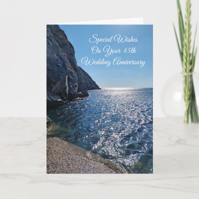 Ocean Personalised 45th Wedding Anniversary Card (Front)