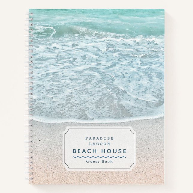 Ocean Photo Beach Vacation Rental Guest Book (Front)