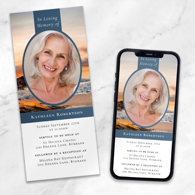 Ocean Photo Funeral Digital Invitation (Creator Uploaded)