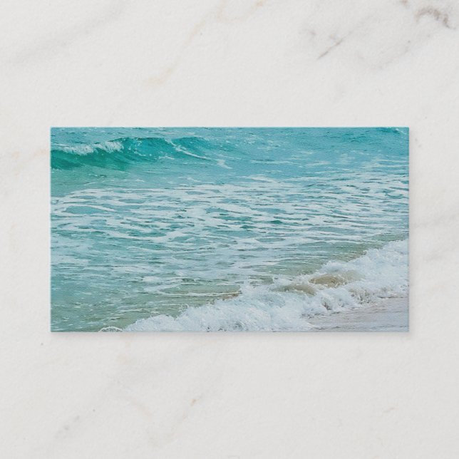 ocean photograph business cards custom template (Front)