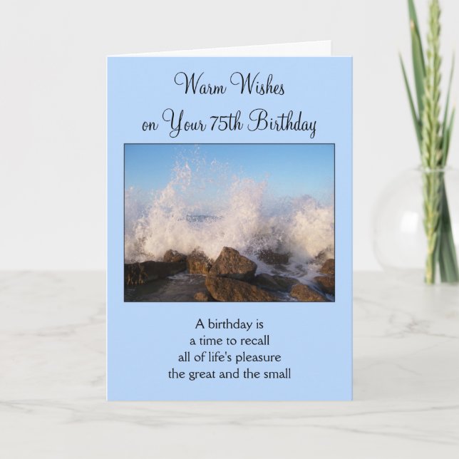 Ocean Photography Personalised 75th Birthday Card (Front)
