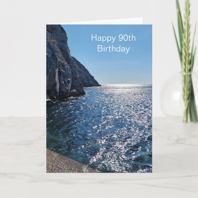 Ocean Photography Personalised 90th Birthday Card (Front)