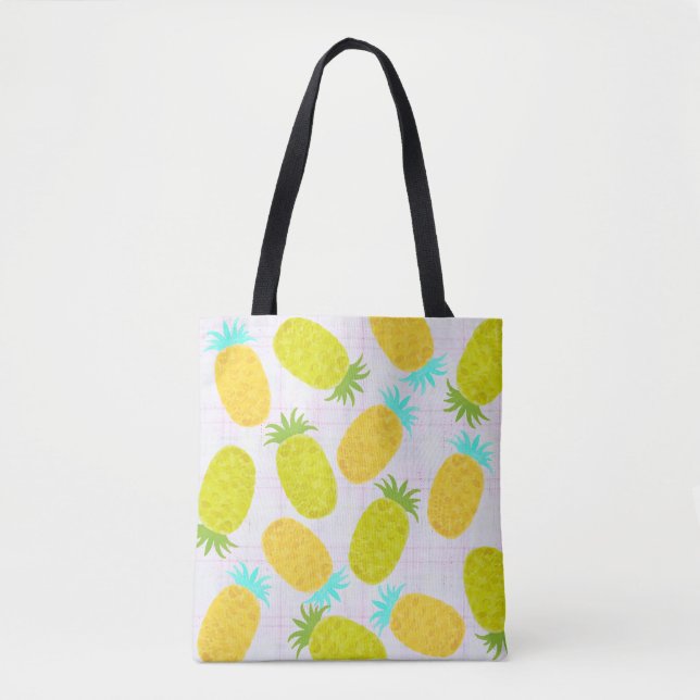 Ocean Pineapples Farmhouse Pattern Tote Bag (Front)