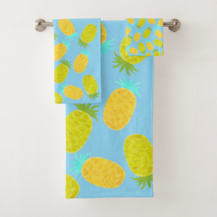 Ocean Pineapples Pattern Bath Towel Set