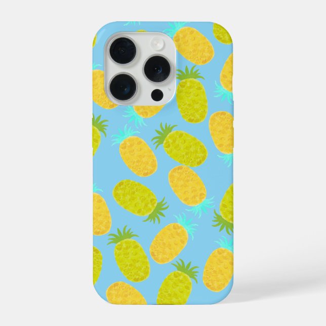 Ocean Pineapples Pattern iPhone Case (Back)