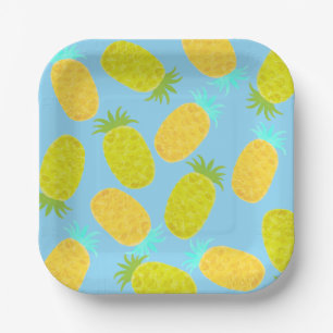 Ocean Pineapples Sky Pattern  Paper Plate