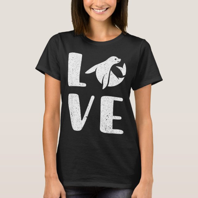 Ocean Puppy Seal Lover Valentines Day Gift Sea Lio T-Shirt (Front)