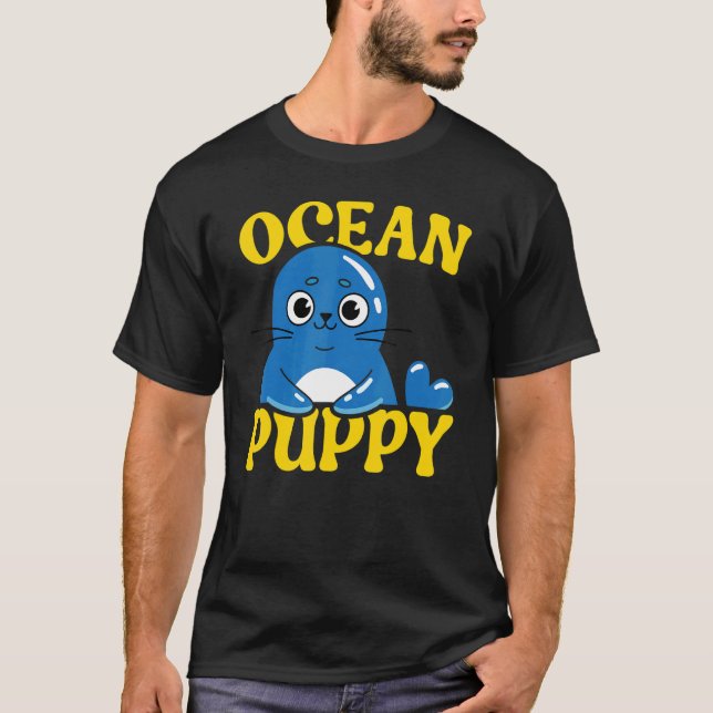 Ocean Puppy Underwater Animal Marine Biology Seal T-Shirt (Front)