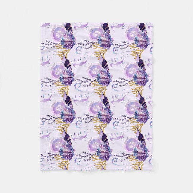 Ocean Purple sea  Fleece Blanket (Front)