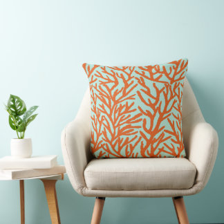 Ocean Red Coral Reef Cushion