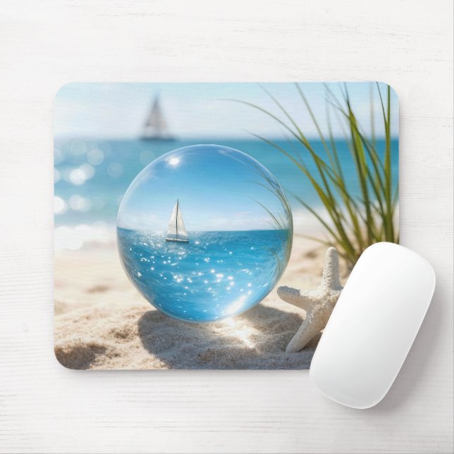 Ocean Reflection in a Lens Ball Mouse Pad (With Mouse)