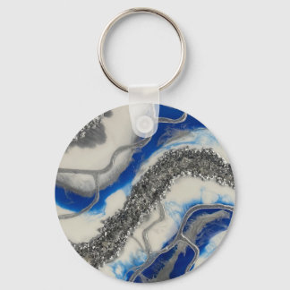 Ocean resin art lightswitch cover key ring