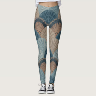Ocean Ripple Fan - Batik Motif Bali Leggings