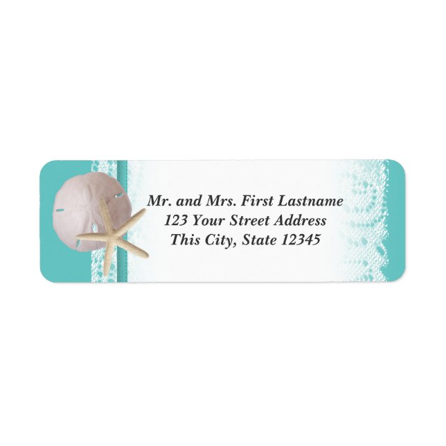Ocean Romance Beach Theme Return Address Label (Front)