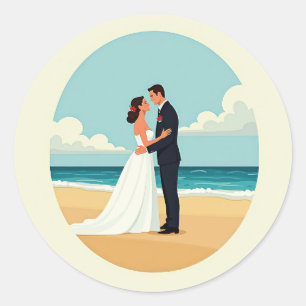 Ocean Romance Wedding Sticker