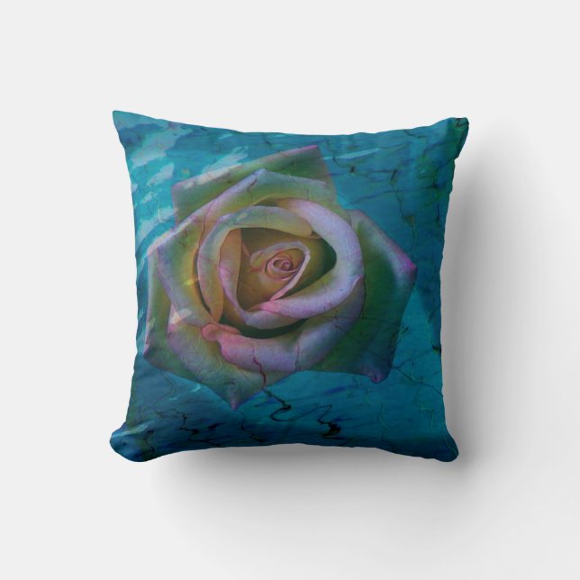 Ocean rose throw pillow (Front)