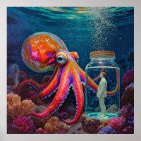 "Ocean’s Silent Captive" – Octopus Portrait