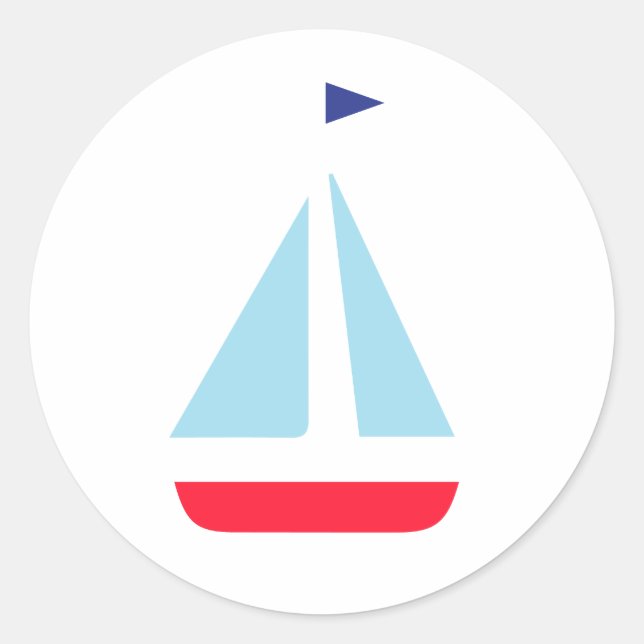 Ocean Sailboat Design Classic Round Sticker (Front)