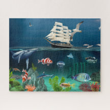 Ocean sailboat Sea animals fish puzzle gift boys 2