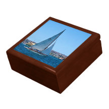 Ocean Sailboats Wooden Jewellery Keepsake Box