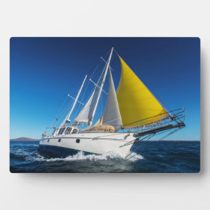 Ocean Sailing In A Yacht Plaque