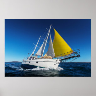 Ocean Sailing In A Yacht Poster