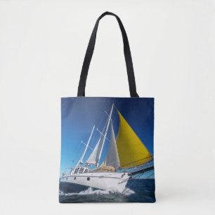 Ocean Sailing In A Yacht Tote Bag