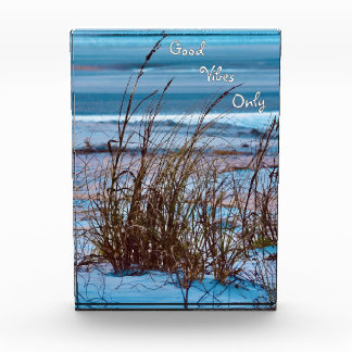 Ocean Sand Dunes Glass Photo Block
