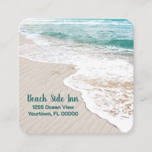 Ocean Sandy Beach Square Business Card