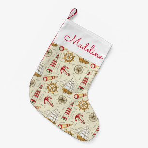 Ocean Scene   Add Your Name Small Christmas Stocking