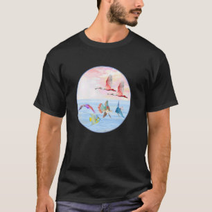 Ocean Scene Flying Birds Wildlife Fish for Animal  T-Shirt